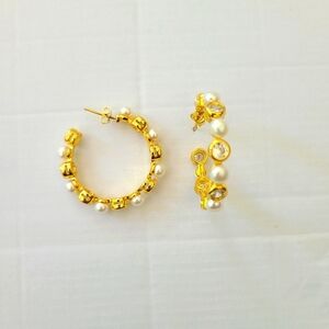 New. Sterling Forever. 14K gold plated hoop earrings 1.25 inch.